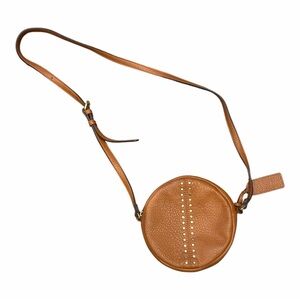 Sole Society Round Tan Leather Crossbody Bag